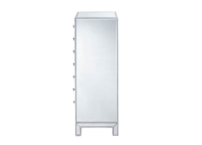 Elegant Furniture & Lighting - Reflexion Lingerie Chest 7 drawers 18in. W x 15in. D x 42in. H in antique silver paint - MF72047 veiw 10