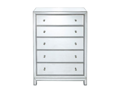 Elegant Furniture & Lighting - Reflexion Chest 5 drawers 34in. W x 16in. D x 48in. H in antique silver paint - MF72026 veiw 6