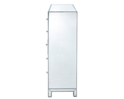 Elegant Furniture & Lighting - Reflexion Chest 5 drawers 34in. W x 16in. D x 48in. H in antique silver paint - MF72026 veiw 7