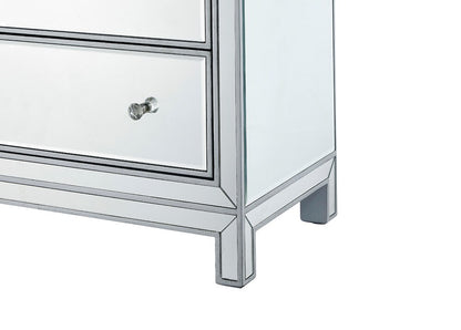 Elegant Furniture & Lighting - Reflexion Chest 5 drawers 34in. W x 16in. D x 48in. H in antique silver paint - MF72026 veiw 9