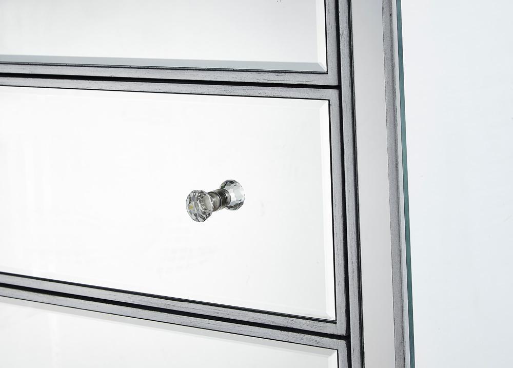 Elegant Furniture & Lighting - Reflexion Chest 5 drawers 34in. W x 16in. D x 48in. H in antique silver paint - MF72026 veiw 10