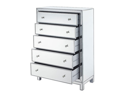 Elegant Furniture & Lighting - Reflexion Chest 5 drawers 34in. W x 16in. D x 48in. H in antique silver paint - MF72026 veiw 12