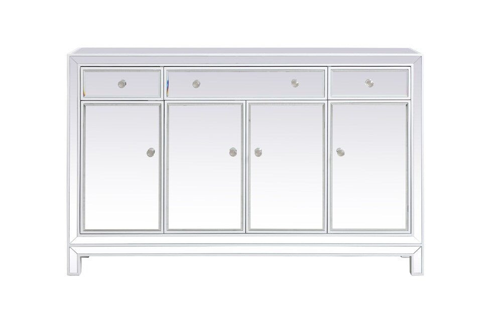 Elegant Furniture & Lighting - Reflexion 56 inch mirrored credenza in white - MF72001WH veiw 1