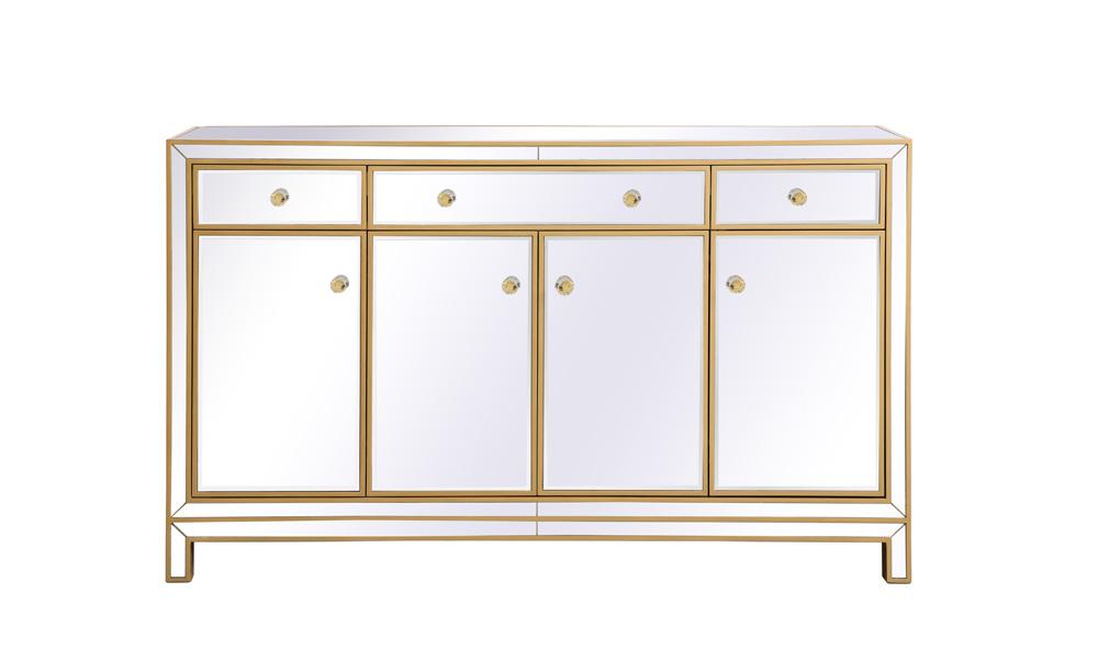 Elegant Furniture & Lighting - Reflexion 60 in. mirrored credenza in gold - MF72060G veiw 1