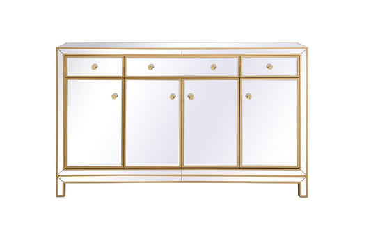 Elegant Furniture & Lighting - Reflexion 60 in. mirrored credenza in gold - MF72060G veiw 1
