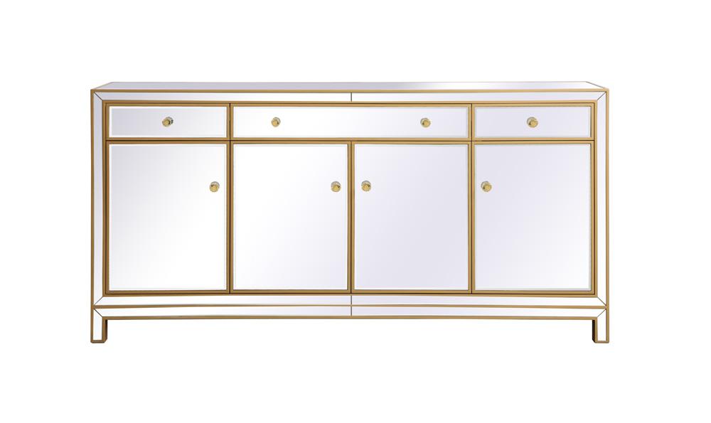 Elegant Furniture & Lighting - Reflexion 72 in. mirrored credenza in gold - MF72072G veiw 1