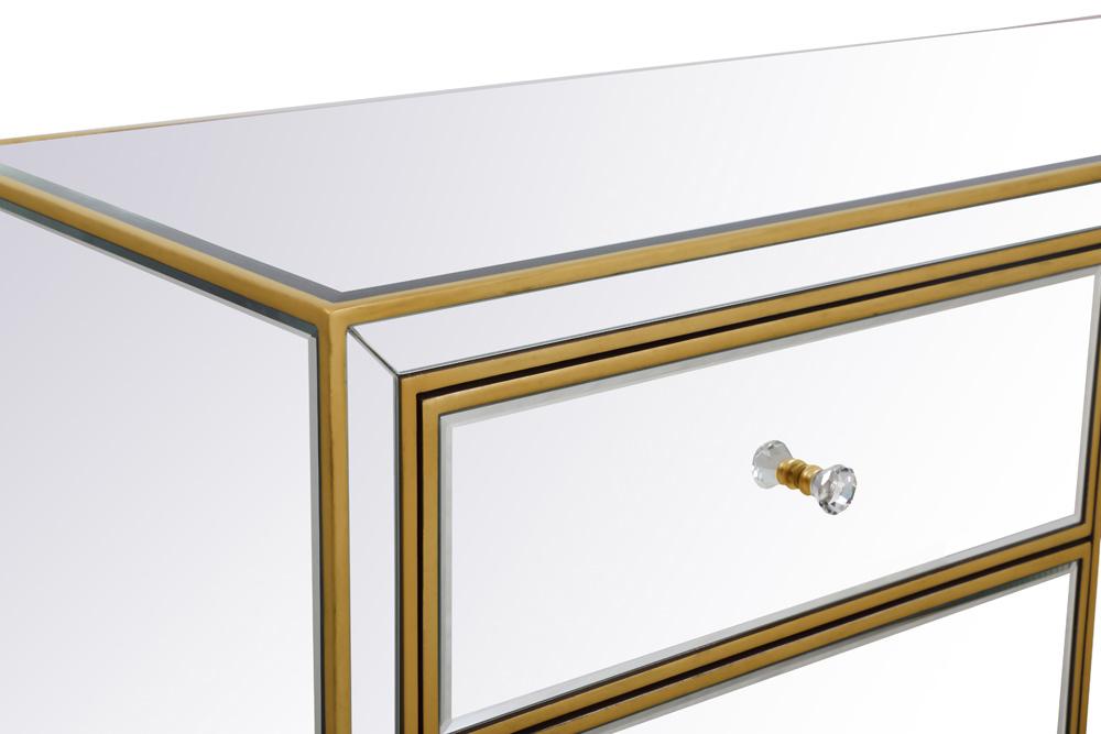 Elegant Furniture & Lighting - Reflexion Cabinet 6 drawers 48in. W x 18in. Din. x 32in. H in gold - MF72017G veiw 8