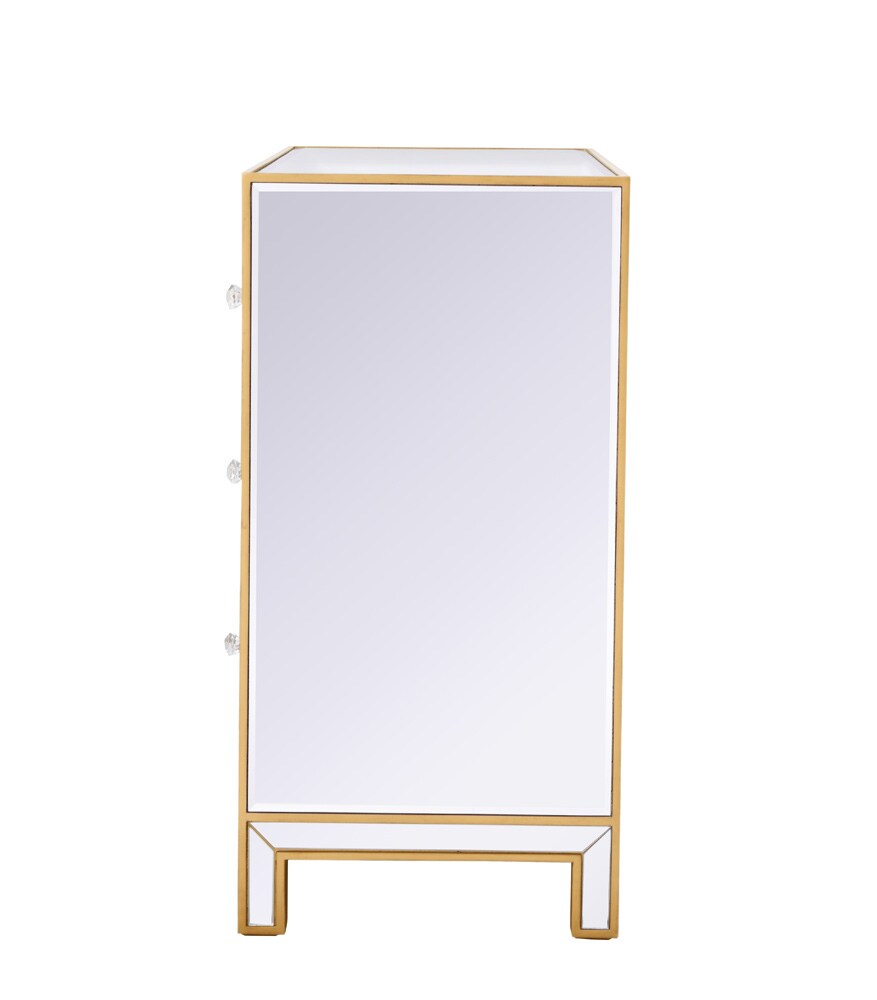 Elegant Furniture & Lighting - Reflexion Chest 3 drawers 40in. W x 16in. D x 32in. H in gold - MF72019G veiw 9