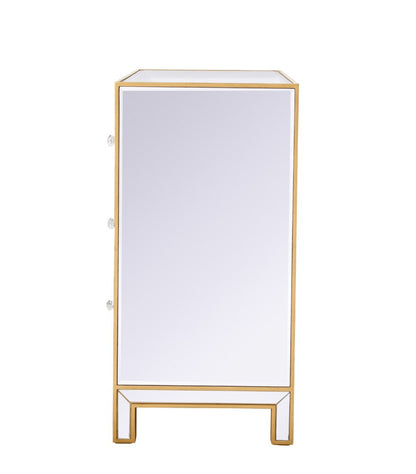 Elegant Furniture & Lighting - Reflexion Chest 3 drawers 40in. W x 16in. D x 32in. H in gold - MF72019G veiw 9