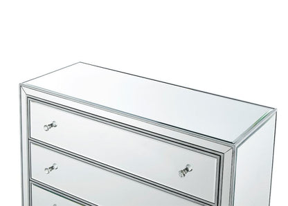 Elegant Furniture & Lighting - Reflexion Chest 3 drawers 40in. W x 16in. D x 32in. H in antique silver paint - MF72019 veiw 8