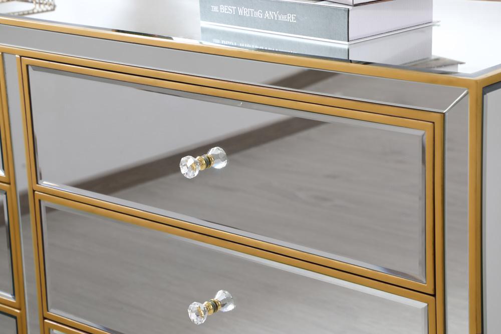 Elegant Furniture & Lighting - Reflexion Cabinet 6 drawers 60in. W x 18in. D x 32in. H in gold - MF72036G veiw 5