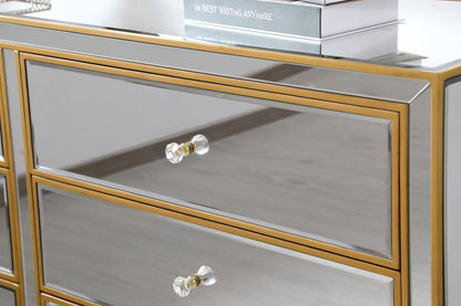 Elegant Furniture & Lighting - Reflexion Cabinet 6 drawers 60in. W x 18in. D x 32in. H in gold - MF72036G veiw 5