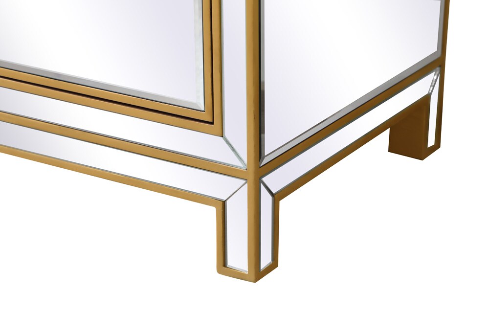Elegant Furniture & Lighting - Reflexion Cabinet 6 drawers 60in. W x 18in. D x 32in. H in gold - MF72036G veiw 6