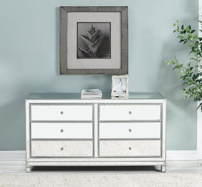 Elegant Furniture & Lighting - Reflexion Dresser 6 drawers 60in. W x 18in. D x 32in. H in antique silver paint - MF72036 veiw 2