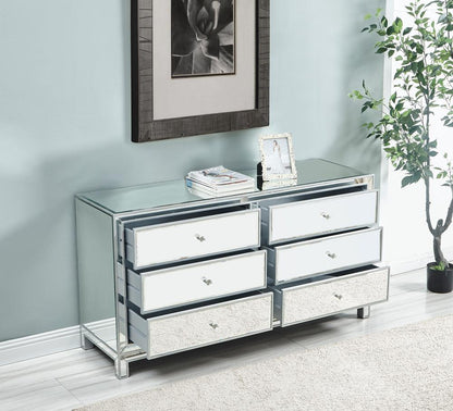 Elegant Furniture & Lighting - Reflexion Dresser 6 drawers 60in. W x 18in. D x 32in. H in antique silver paint - MF72036 veiw 9