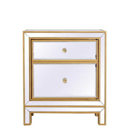 Elegant Furniture & Lighting - Reflexion End table 1 door 21in. W x 14in. D x 24in. H in gold - MF72016G veiw 1