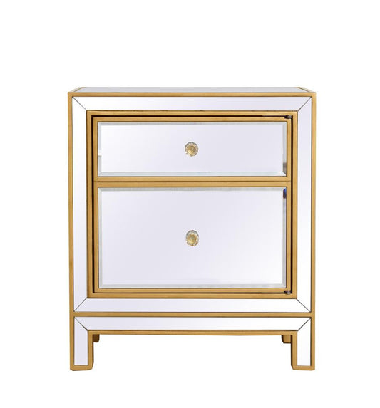 Elegant Furniture & Lighting - Reflexion End table 1 door 21in. W x 14in. D x 24in. H in gold - MF72016G veiw 1