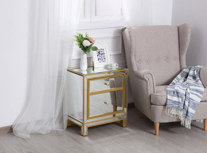 Elegant Furniture & Lighting - Reflexion End table 1 door 21in. W x 14in. D x 24in. H in gold - MF72016G veiw 4
