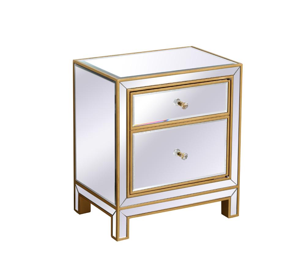 Elegant Furniture & Lighting - Reflexion End table 1 door 21in. W x 14in. D x 24in. H in gold - MF72016G veiw 5