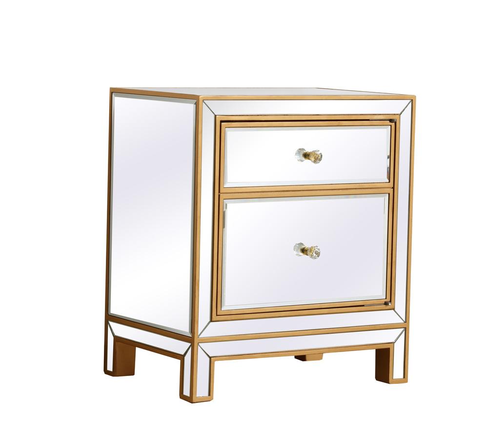 Elegant Furniture & Lighting - Reflexion End table 1 door 21in. W x 14in. D x 24in. H in gold - MF72016G veiw 6