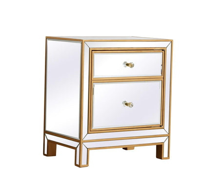Elegant Furniture & Lighting - Reflexion End table 1 door 21in. W x 14in. D x 24in. H in gold - MF72016G veiw 6