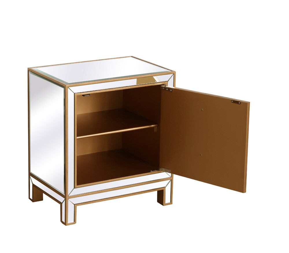 Elegant Furniture & Lighting - Reflexion End table 1 door 21in. W x 14in. D x 24in. H in gold - MF72016G veiw 7