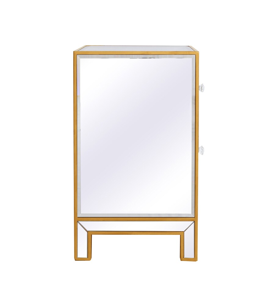 Elegant Furniture & Lighting - Reflexion End table 1 door 21in. W x 14in. D x 24in. H in gold - MF72016G veiw 9