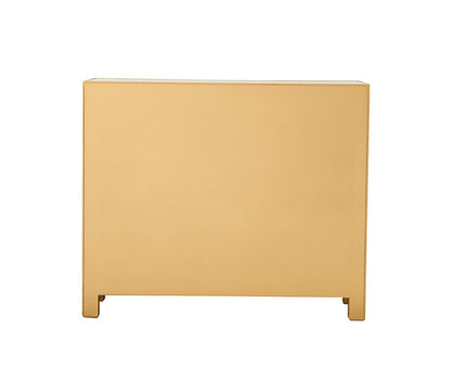 Elegant Furniture & Lighting - Reflexion End table 2 drawers 2 doors 38in. W x 12in. D x 32in. H in gold - MF72002G veiw 10