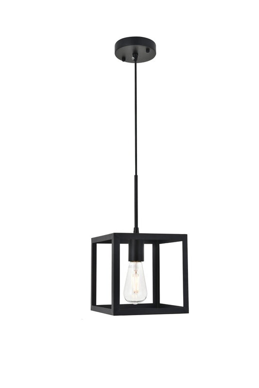 Elegant Furniture & Lighting - Resolute 1 light black Pendant - LD4063D8BK veiw 1