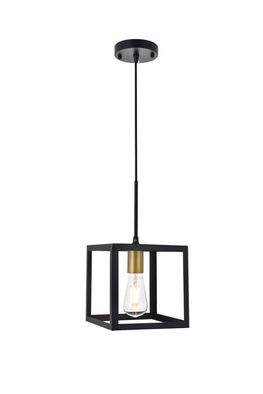 Elegant Furniture & Lighting - Resolute 1 light brass and black Pendant - LD4063D8BRB veiw 1