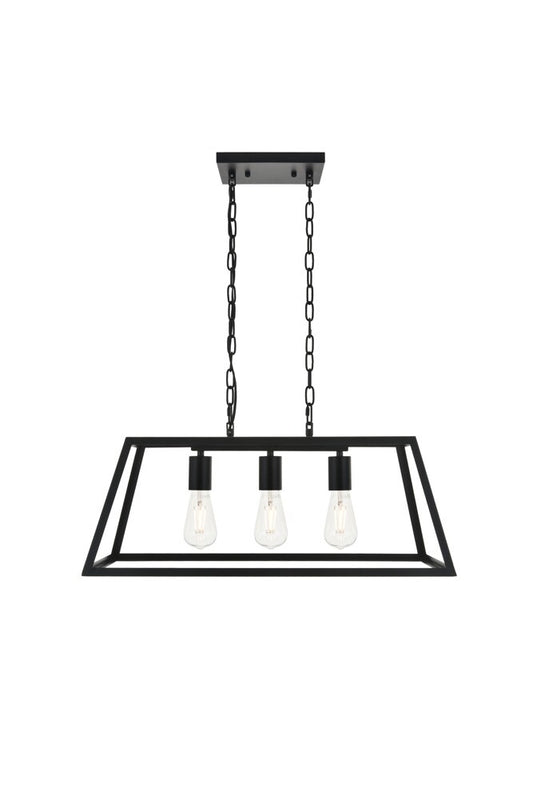 Elegant Furniture & Lighting - Resolute 3 light black Pendant - LD4061D25BK veiw 1