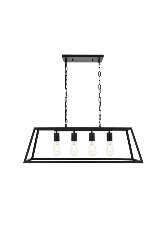 Elegant Furniture & Lighting - Resolute 4 light black Pendant - LD4061D32BK veiw 1