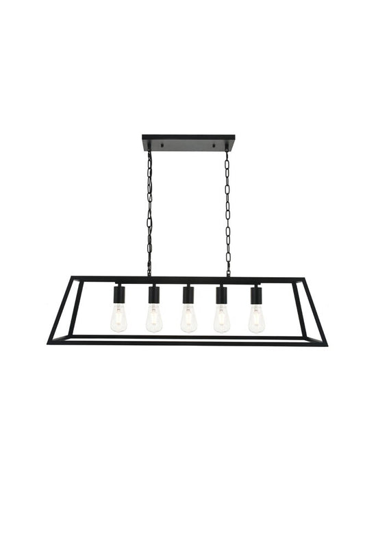 Elegant Furniture & Lighting - Resolute 5 light black Pendant - LD4061D38BK veiw 1