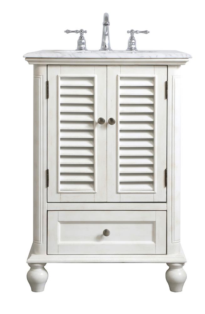 Elegant Furniture & Lighting - Rhodes 24 inch Single Bathroom Vanity in Antique White - VF30524AW veiw 1