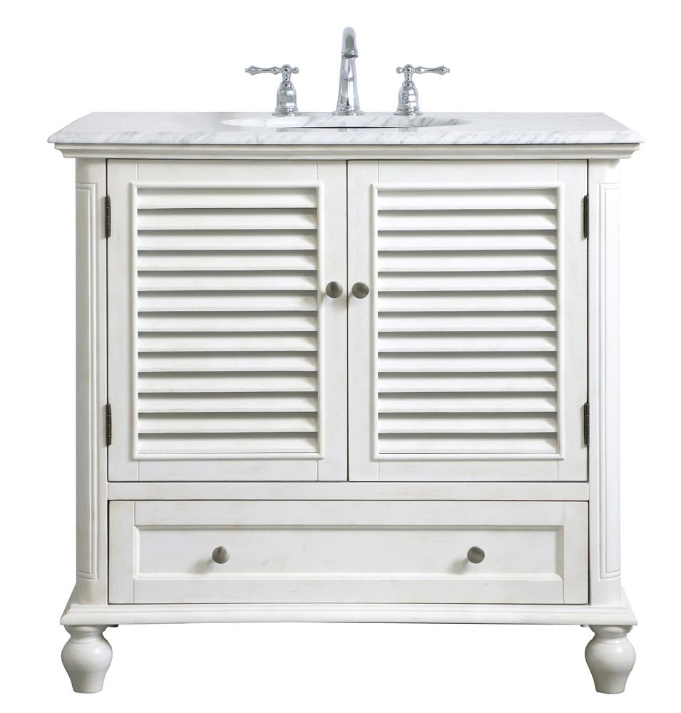 Elegant Furniture & Lighting - Rhodes 36 inch Single Bathroom Vanity in Antique White - VF30536AW veiw 1