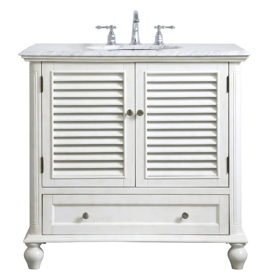 Elegant Furniture & Lighting - Rhodes 36 inch Single Bathroom Vanity in Antique White - VF30536AW veiw 1