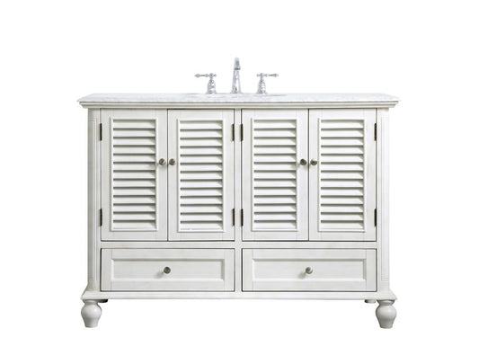 Elegant Furniture & Lighting - Rhodes 48 inch Single Bathroom Vanity in Antique White - VF30548AW veiw 1