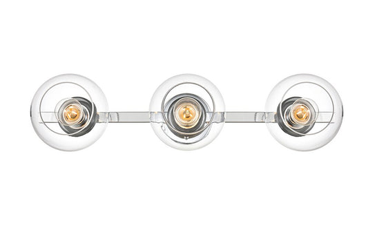 Elegant Furniture & Lighting - Rogelio 3 light Chrome and Clear Bath Sconce - LD7320W27CH veiw 1