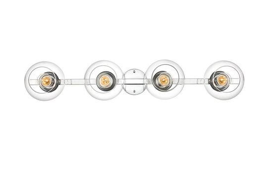 Elegant Furniture & Lighting - Rogelio 4 light Chrome and Clear Bath Sconce - LD7320W37CH veiw 1