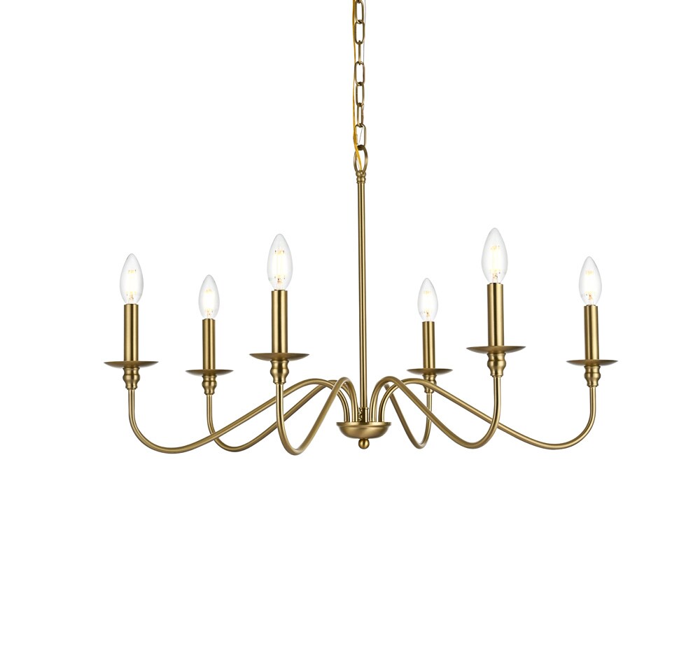 Elegant Furniture & Lighting - Rohan 30 inch chandelier in Satin Gold - LD5056D30SG veiw 1