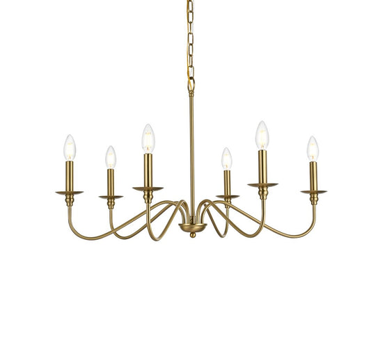 Elegant Furniture & Lighting - Rohan 30 inch chandelier in Satin Gold - LD5056D30SG veiw 1