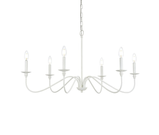Elegant Furniture & Lighting - Rohan 30 inch chandelier in White - LD5056D30WH veiw 1