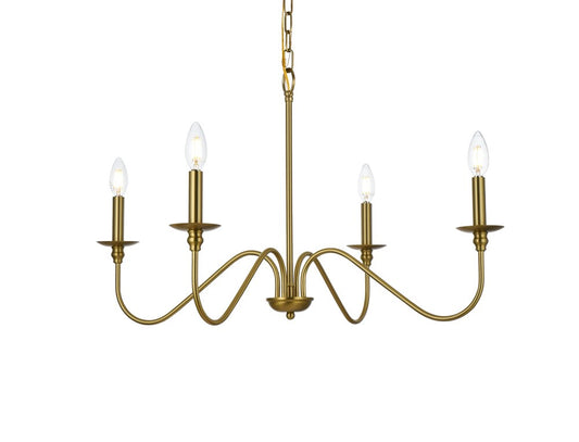 Elegant Furniture & Lighting - Rohan 30 inch chandelier in Satin Gold - LD5006D30SG veiw 1