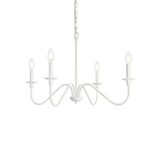 Elegant Furniture & Lighting - Rohan 30 inch chandelier in White - LD5006D30WH veiw 1