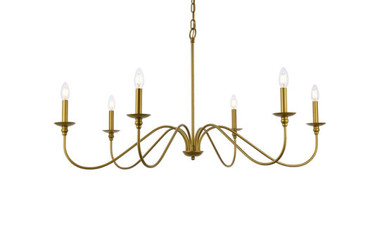 Elegant Furniture & Lighting - Rohan 42 inch chandelier in brass - LD5056D42BR veiw 1