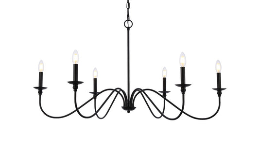 Elegant Furniture & Lighting - Rohan 42 inch chandelier in matte black - LD5056D42MB veiw 1