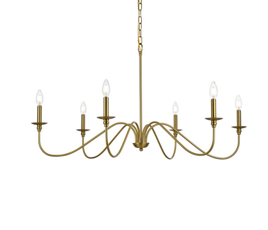 Elegant Furniture & Lighting - Rohan 42 inch chandelier in Satin Gold - LD5056D42SG veiw 1