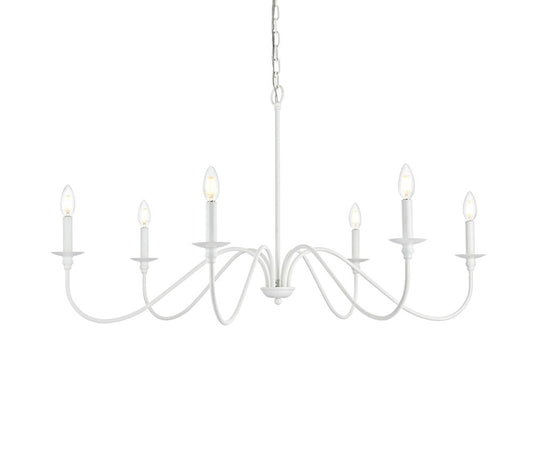 Elegant Furniture & Lighting - Rohan 42 inch chandelier in White - LD5056D42WH veiw 1