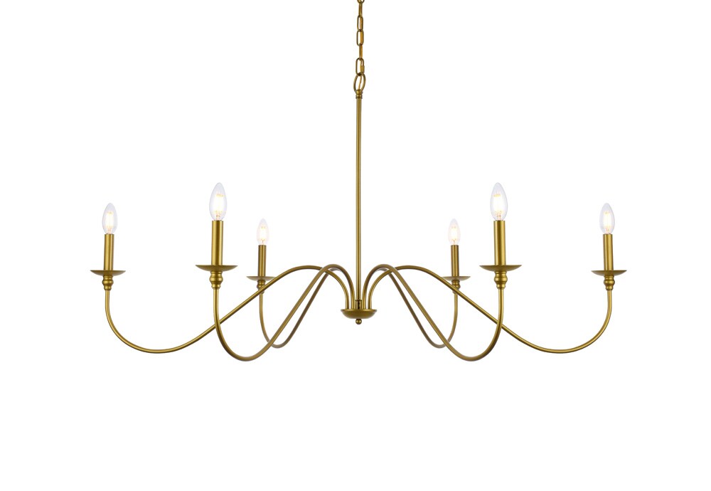 Elegant Furniture & Lighting - Rohan 48 inch chandelier in brass - LD5056D48BR veiw 1