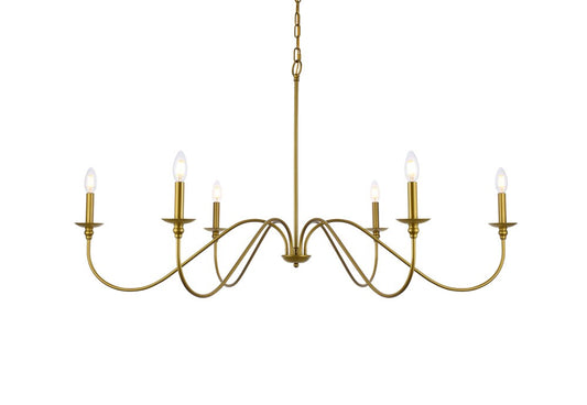Elegant Furniture & Lighting - Rohan 48 inch chandelier in brass - LD5056D48BR veiw 1